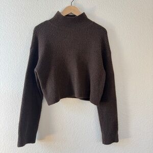 Nordstrom BP Cozy Mock Neck Chocolate Brown Sweater